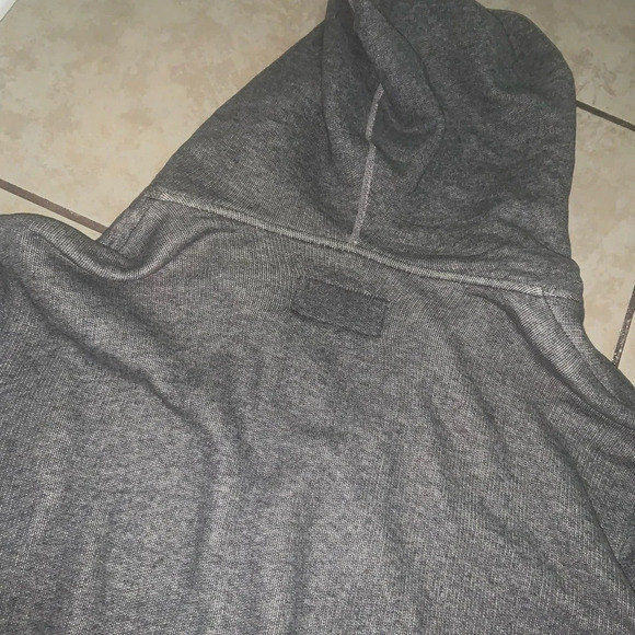 7 for all man kind heather grey terry hoodie zip sweatshirt athletic casual $98 - Picture 11 of 11